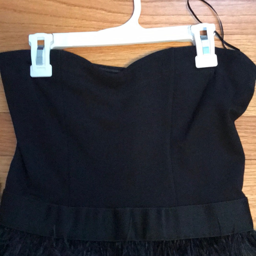 Aqua feather bottomed strapless dress - Picture 3 of 4